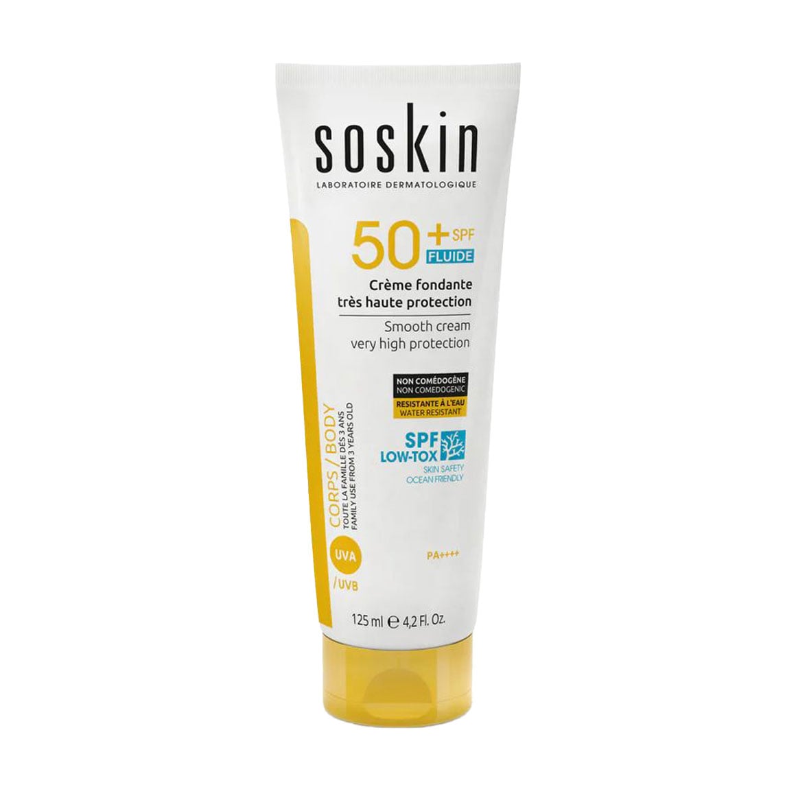 Сонцезахисний крем для обличчя та тіла Soskin Smooth Cream SPF 50+, 125 мл